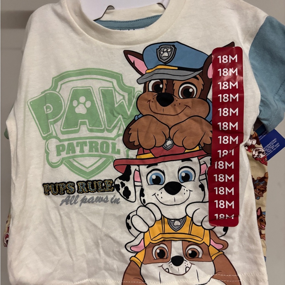 NWT Paw Patrol Kids 2pc set- White and Blue